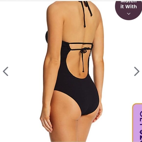 Becca "Candice pucker up" multi way 1 piece textured swimsuit size large NWT - Picture 2 of 5